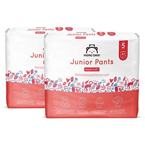 Amazon-Marke: Mama Bear Höschenwindeln Junior Größe 5 (13-20kg), 80 Stück (2 Packungen mit 40)