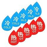 Gadpiparty 温冷サイン 12枚入り アクリル製 蛇口用温水 冷水インジケーター 再利用可能なラベルタグ 家庭 ホテル用 水温注意サイン
