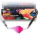 Produktbild Premium Aquarell Pinselstifte Set - 24 Brush Pens + 1 Wassertankpinsel - Aquarellstifte mit moorcowry Wasserfarbe und echter Pinselspitze - Ideal für Malerei, Handlettering, Bullet Journal, Mangas