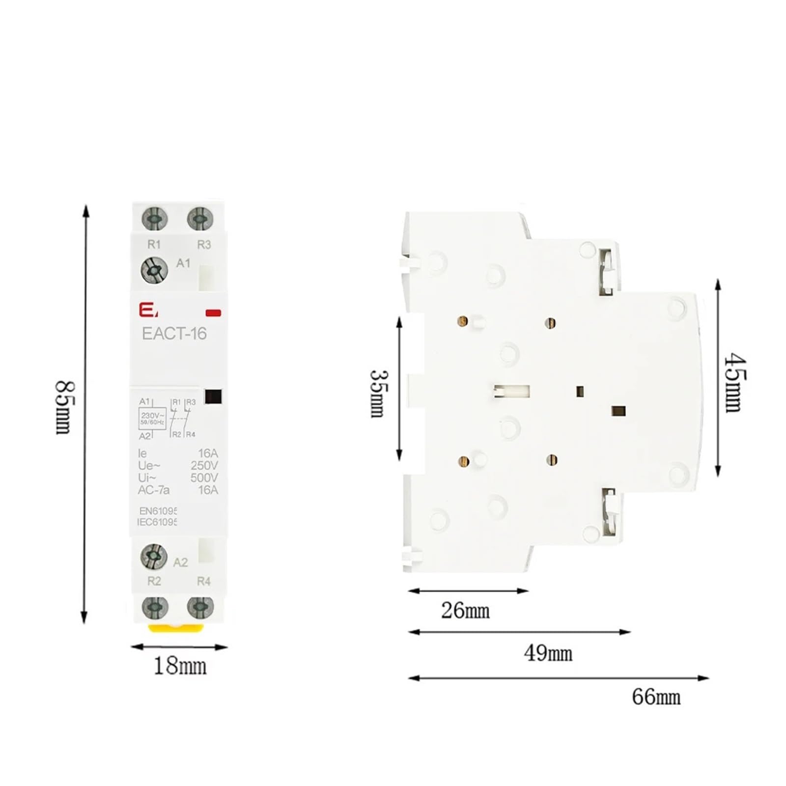 2P 16A 20A 25A 1NO 1NC 2NO 2NC AC 220V 230V 50/60Hz montowany na szynie DIN domowy modułowy stycznik AC (2P 25A 2NO)
