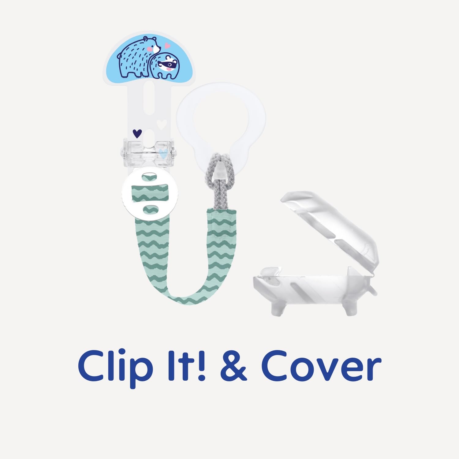 MAM Clip it! Cover Catenella Portaciuccio 0+ mesi regolabile con anello rimovibile e salvasucchietto