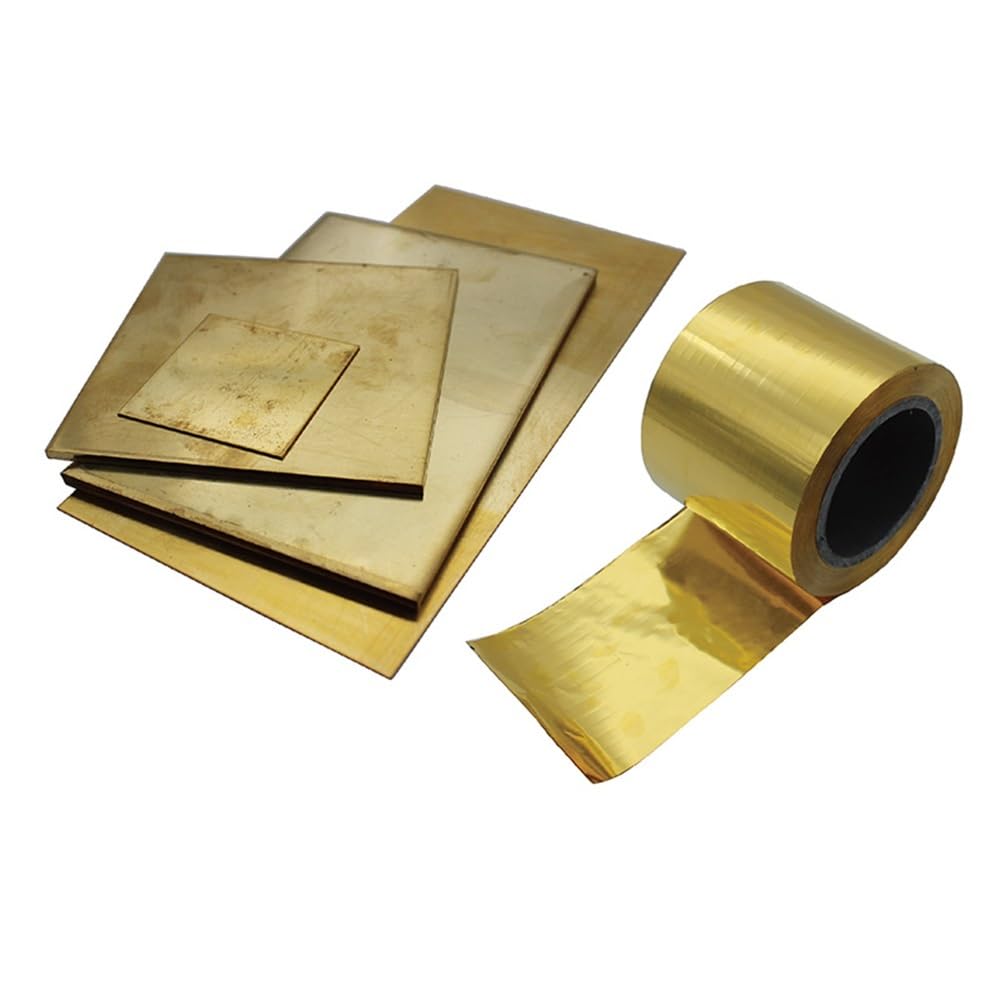 Wysokiej czystości mosiężna folia w rolce - arkusz złota o grubości 0,05-1 m do precyzyjnego tłoczenia i formowania(2X200X200MM)