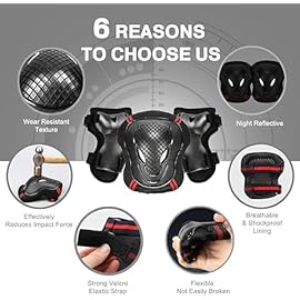 Adjustable Kids Toddler Helmet with Knee Pads,Elbow Pads & Wrist Guards,Bike Helmet for Ages 3-5,5-8,8-14,Boys & Girls Helmets and Pads Set for Skateboard,Skating,Biking,Cycling