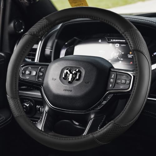 KEAIDAP Steering Wheel Cover for Dodge RAM 1500 2500 3500 15.5-16 inches