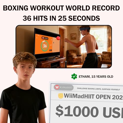 WiiMad Boxing Reflex Ball with App Punch Counter, Reaction Ball for Hand Eye Coordination Training, Boxing Equipment with Headband, Punching Game for Kids, Teens & Adults, Fitness Gift by WiiMad - Image 2