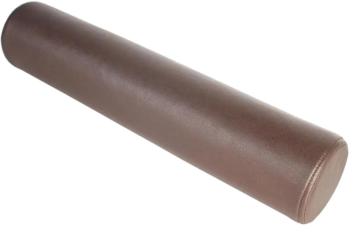 Long Cylindrical Pillow, Removable Adjustable Washable Soft Supportive Waterproof Round Body Pillow for Home Office, 19.68x3.93 Inch, Coffee