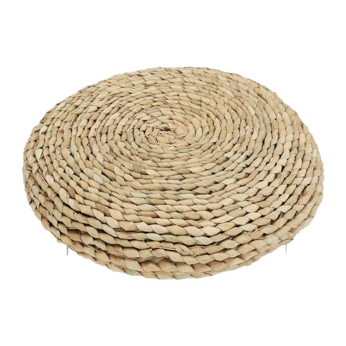 TITA-DONG Flaches Sitzkissen aus Stroh, Rundes Futon-Kissen aus...