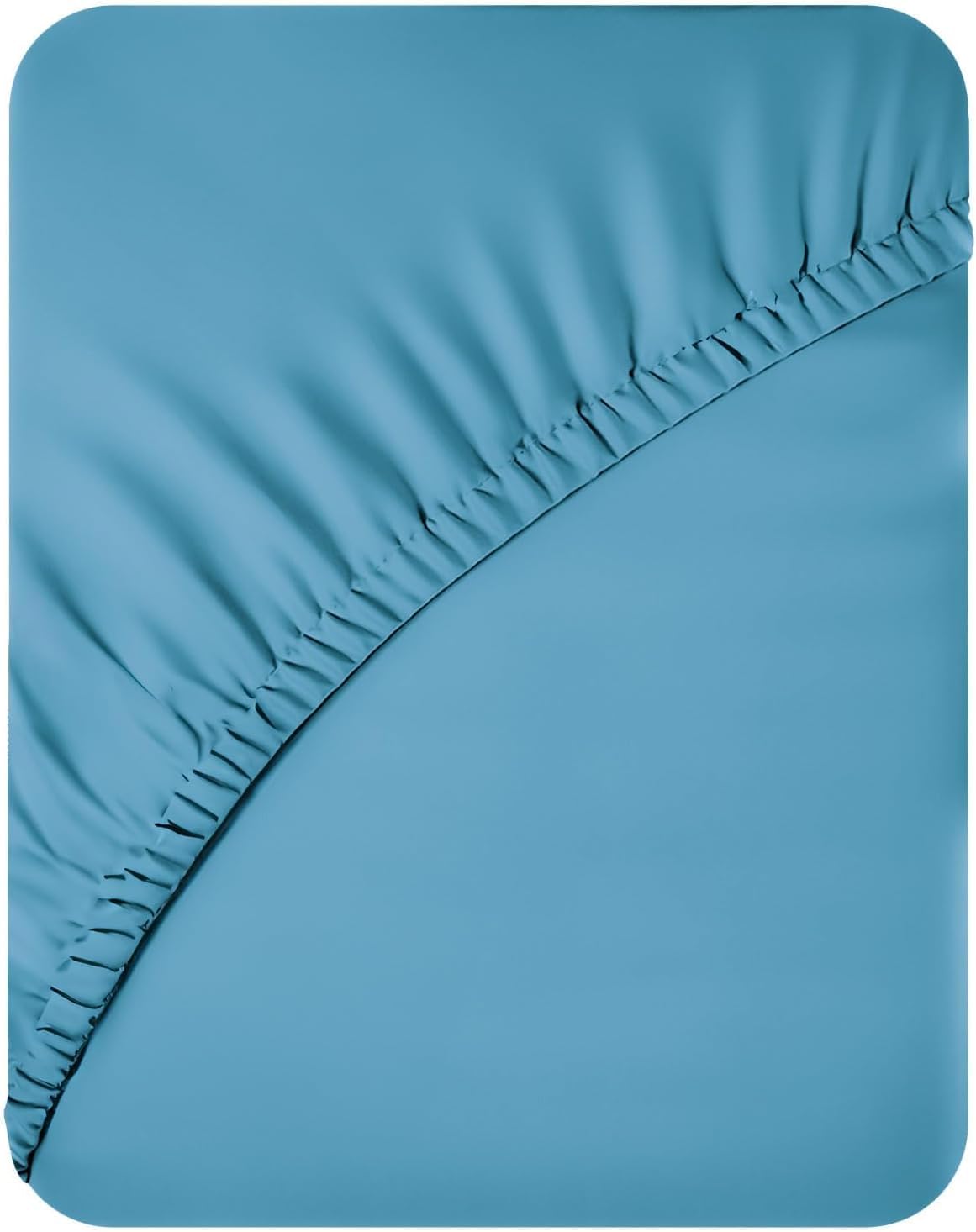 MR&MH 1800 Brushed Microfiber Sky Blue Double Fitted Sheet – 100% Brushed Polyester – 90 GSM – Extra Deep 40cm Pocket – Super Soft, Wrinkle-Free, Easy Care Bedding — image 1