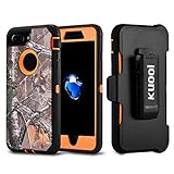 iPhone 7 Plus Case, [Shockproof] [Drop Protection] [Heavy Duty] Tough Rugged Hybrid Hard Shell Cover Case with Belt-clip for Apple iPhone 7 Plus [5.5 inch]-Xtra Orange