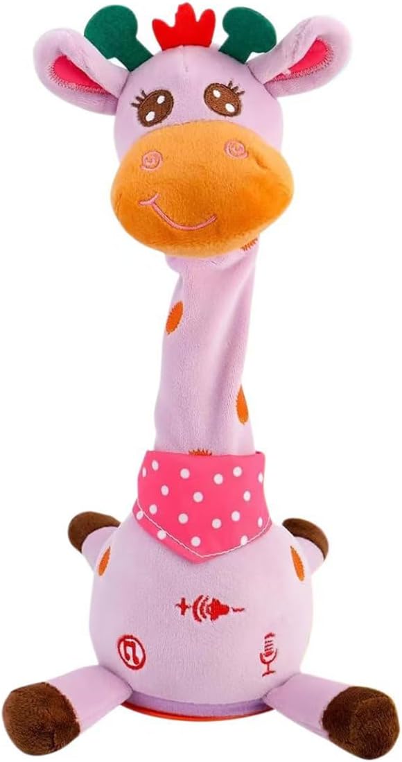 Dancing Giraffe Toy,Dancing Singing Talking Giraffe Toy Repeat What You Say,Interactive Baby Giraffes Toys with Volume Control Function,Educational toys for Kids Toddlers 1 2 3 4 5 6 Year Old (Pink)