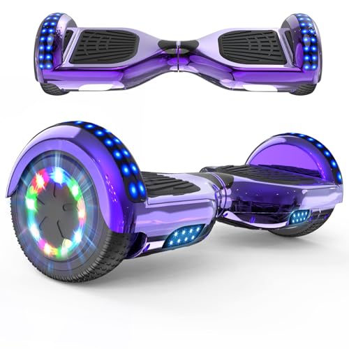 RCB Hoverboards for Kids and Adults 6.5 inch Hoverboards with Bluetooth - Speaker - Colorful LED Lights Hover Board Gift for Kids and Teenager