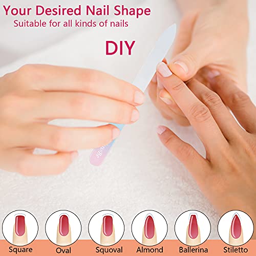 3Pcs Glass Nail File In Case, Crystal Nail File, Glass Fingernail File, Manicure Nail Care, Gradient Color Czech Glass File, Double-Sided Etched Glass Nail File For Nail Art & Nail Care #TOP5