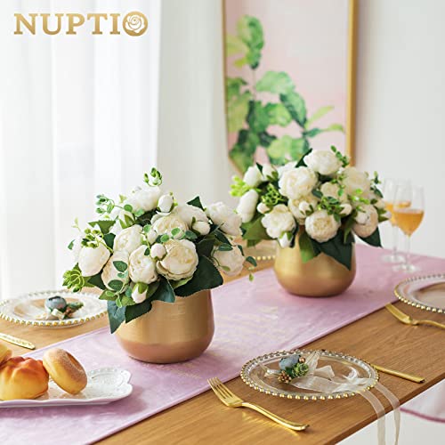 Nuptio 2 Pezzi Vaso da Fiori Vaso Dorato Vaso da