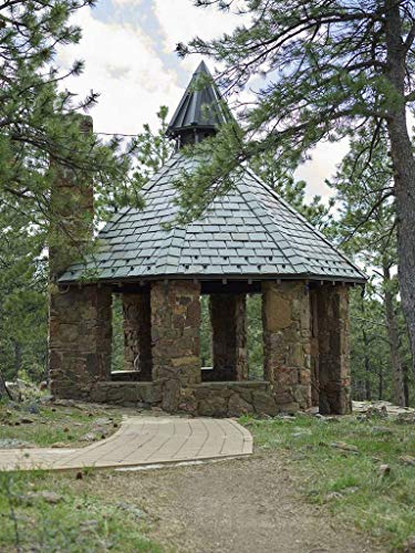 Historic Pictoric Photo - Gazebo at Boettcher Mansion, an Arts-and-Crafts-Style Home high Above Golden, Colorado, Inside The Lookout Mountain Nature Preserve- Fine Art Photo Reporduction 11in x 14in