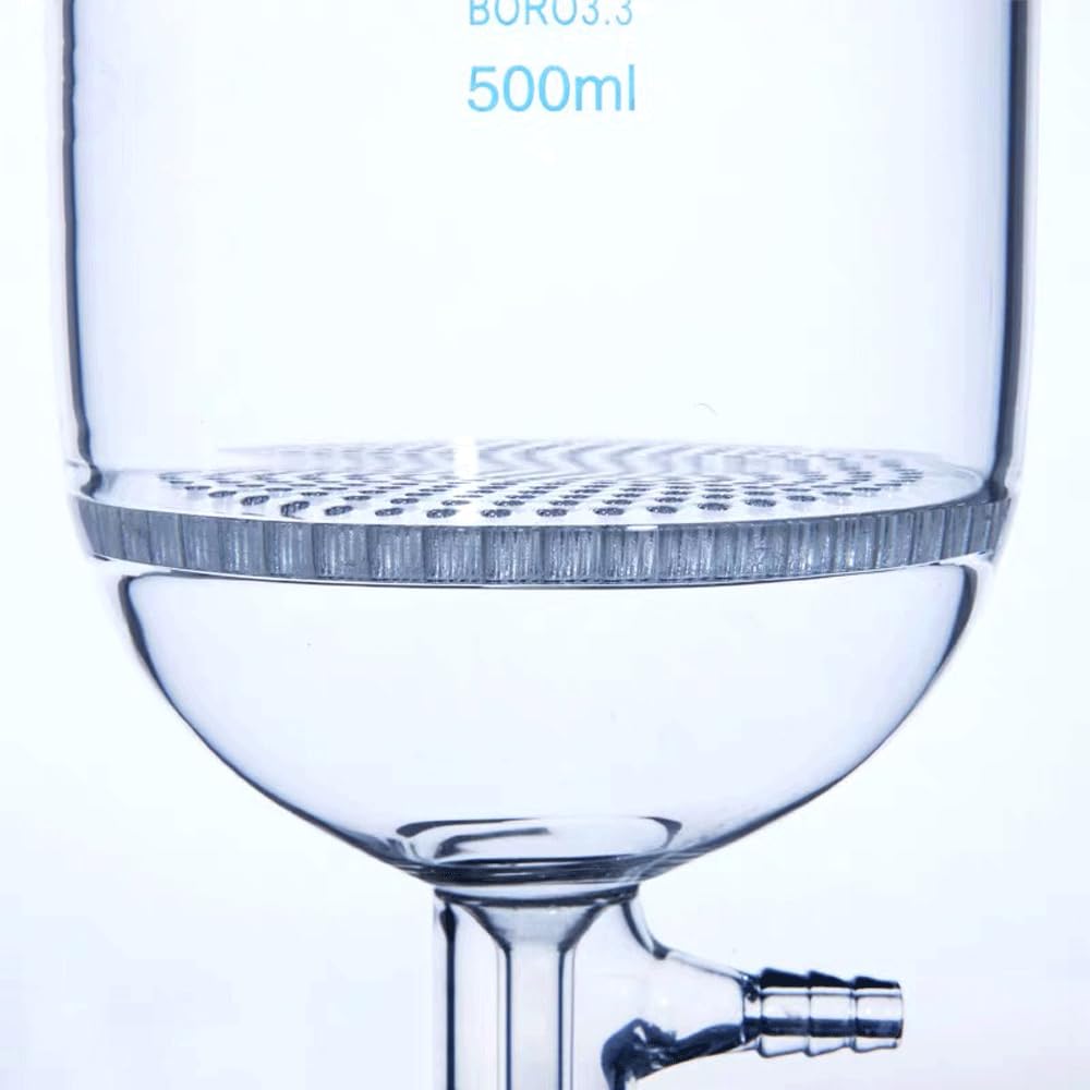 30 60 100 200 250 500 ml 14/23 19/26 24/29 estándar común vidrio succión embudo con agujero de cristal placa laboratorio cristalería(1000ml 24-29 chaqueta)