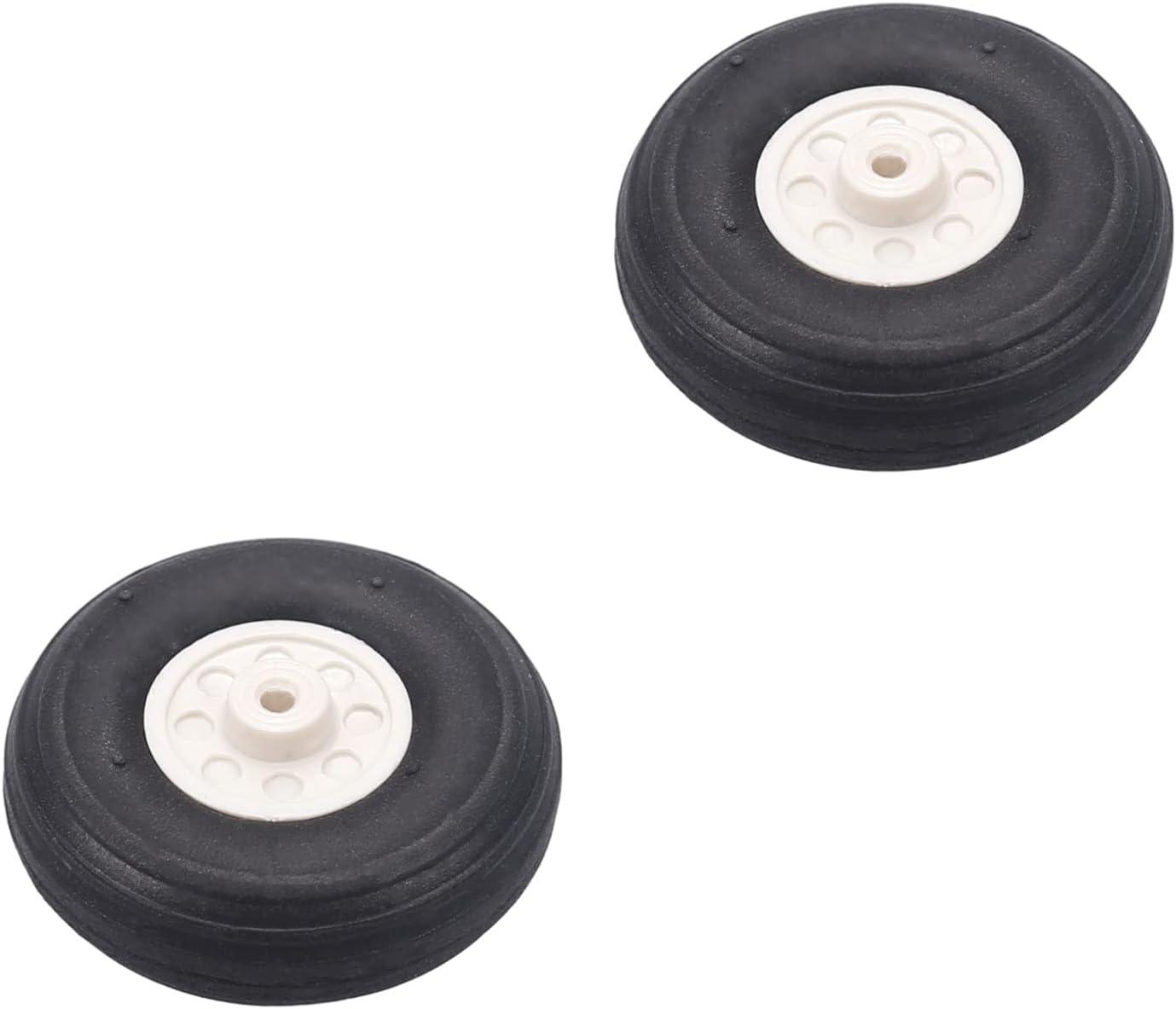 Heyiarbeit 3" RC Model Airplane Foam Wheel Super Light Tire and Wheel Sets for RC Airplane PU Sponge Tire with Plastic Hub 2 Pcs