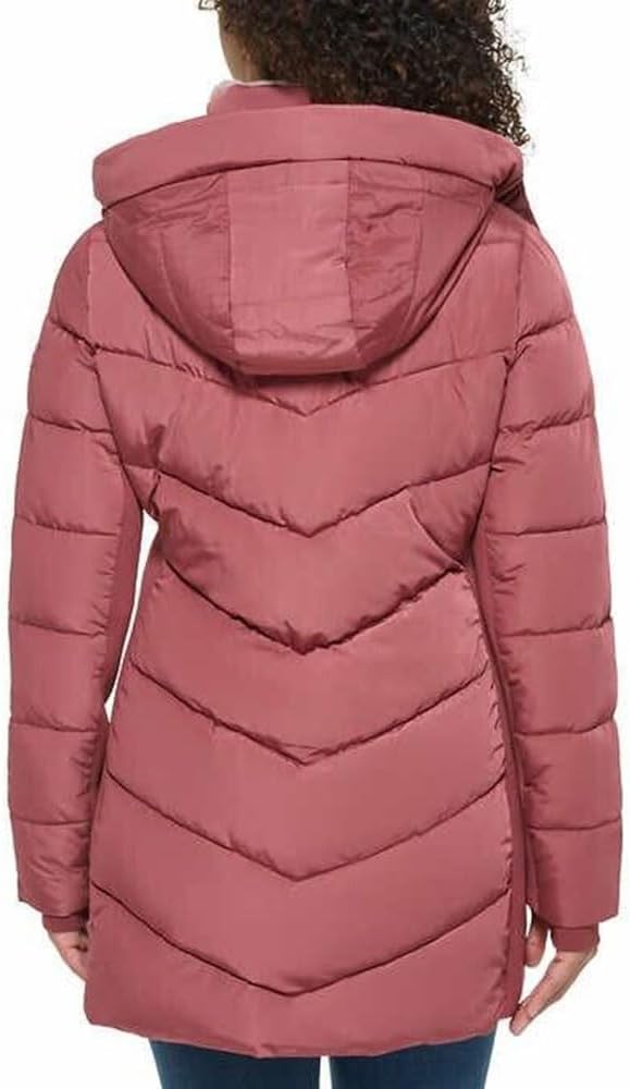 Andrew Marc Women's Mixed Media Hooded Puffer Jacket
