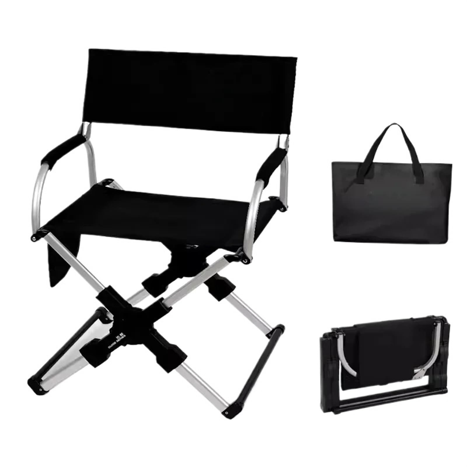 Sedia da campeggio Sedia da campeggio all'aperto Sedia da pesca in spiaggia Lega di alluminio Viaggio Escursionismo Picnic Sedile for il tempo libero(Black)