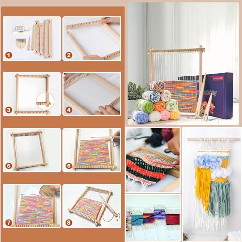 Métier à tisser enfant LYKTRIX 28x24 cm avec fil pour débutant