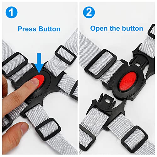 5 Point Harness Seat Belt Safety Harness Full Protection, 5 Point Security Harness Seatbelt For High Chair And Pushchair (Grey) #TOP3