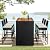 Yaheetech 7 Piece Patio Dining Set Outdoor Acacia Wood Bar Table and Chairs with Removable Cushions, Wicker Furniture Set for Deck, Backyard, Garden, Black/Beige