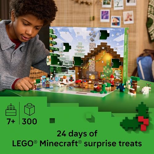LEGO Minecraft Advent Calendar 2025 Building Toy - Kids Holiday Countdown Set for Boys & Girls, Ages 7+ - 24 Buildable Surprises & 8 Minifigures for Gamers - Collectible Gift for Christmas - 21280 - Thumbnail 2