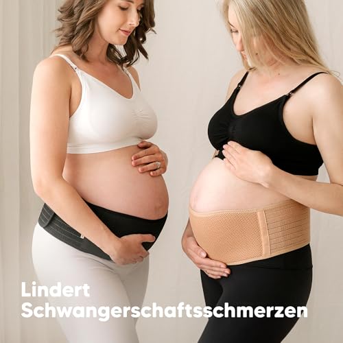 KeaBabies Schwangerschaft Bauchgurt für Schwangere - 1-Pack, Weiches und Atmungsaktives Schwangerschaftsgürtel, leicht verstellbarer Bauchband für den Rücken, Beckenstütze, bequem (Classic Ivory, M/L)