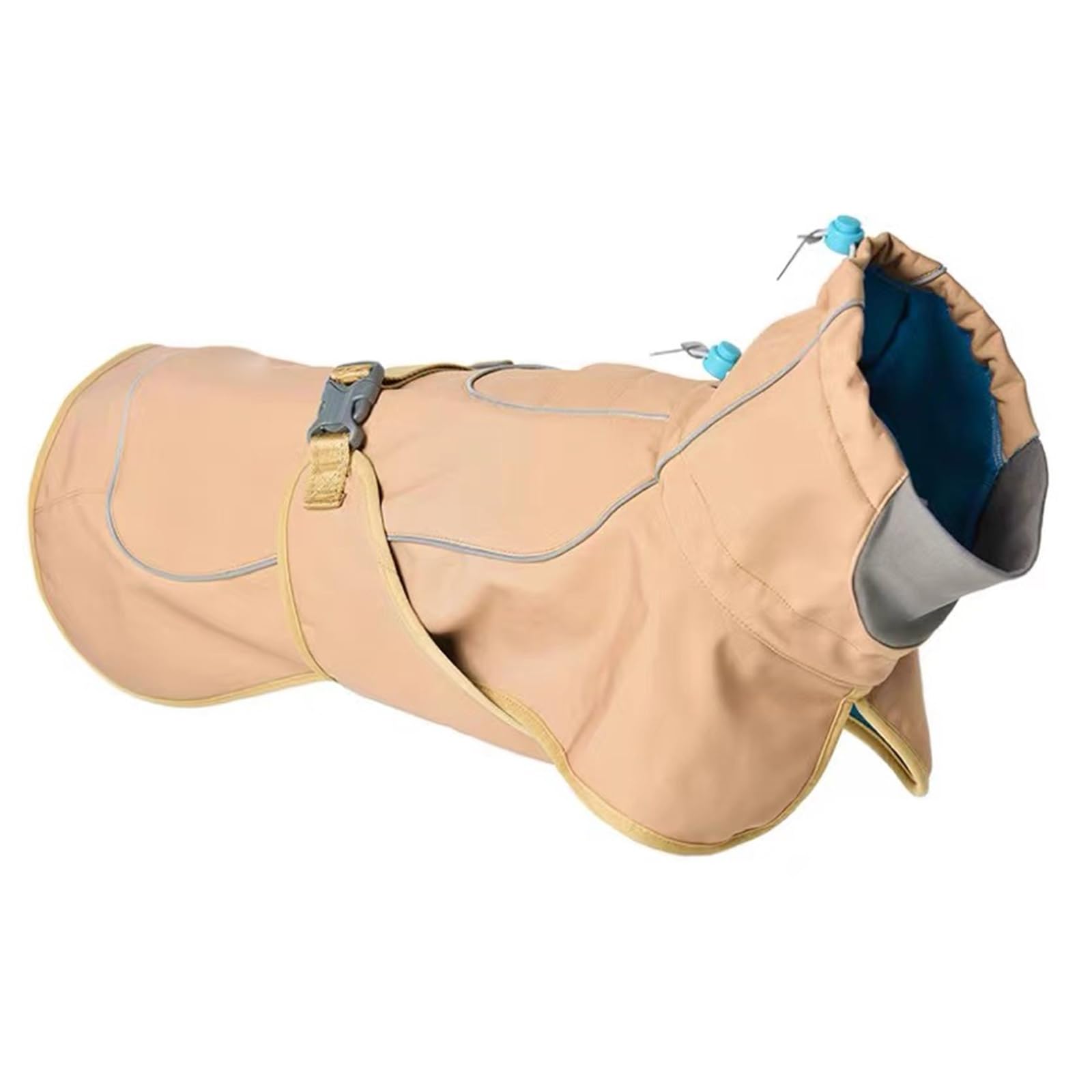 Abrigo Impermeable para Perro, Chaqueta de Cuello Alto Reflectante y Ajustable Abrigo de Invierno Softshell Chaqueta de Perro,Marrón,XXL
