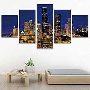 SIGNWIN 5 Panel Canvas Wall Art Modern Art...