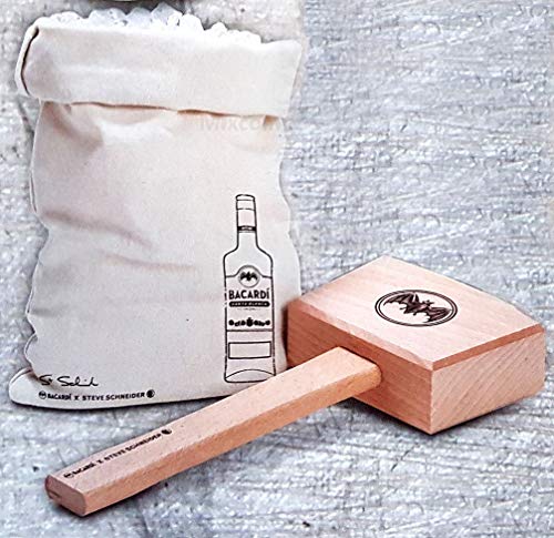 Preisvergleich Produktbild Bacardi Mojito Hammer / Eiscrusher / Ice-Crusher / Mallet + Lewis Bag