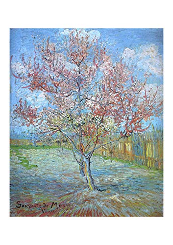 Pêcher en fleur Van Gogh grand format encadré mat pour décoration murale