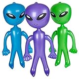 Set Of 3 2' Assorted Colors Inflatable Martian Alien Prop Toy Decoration by BlockBuster Costumes Custom Bundle