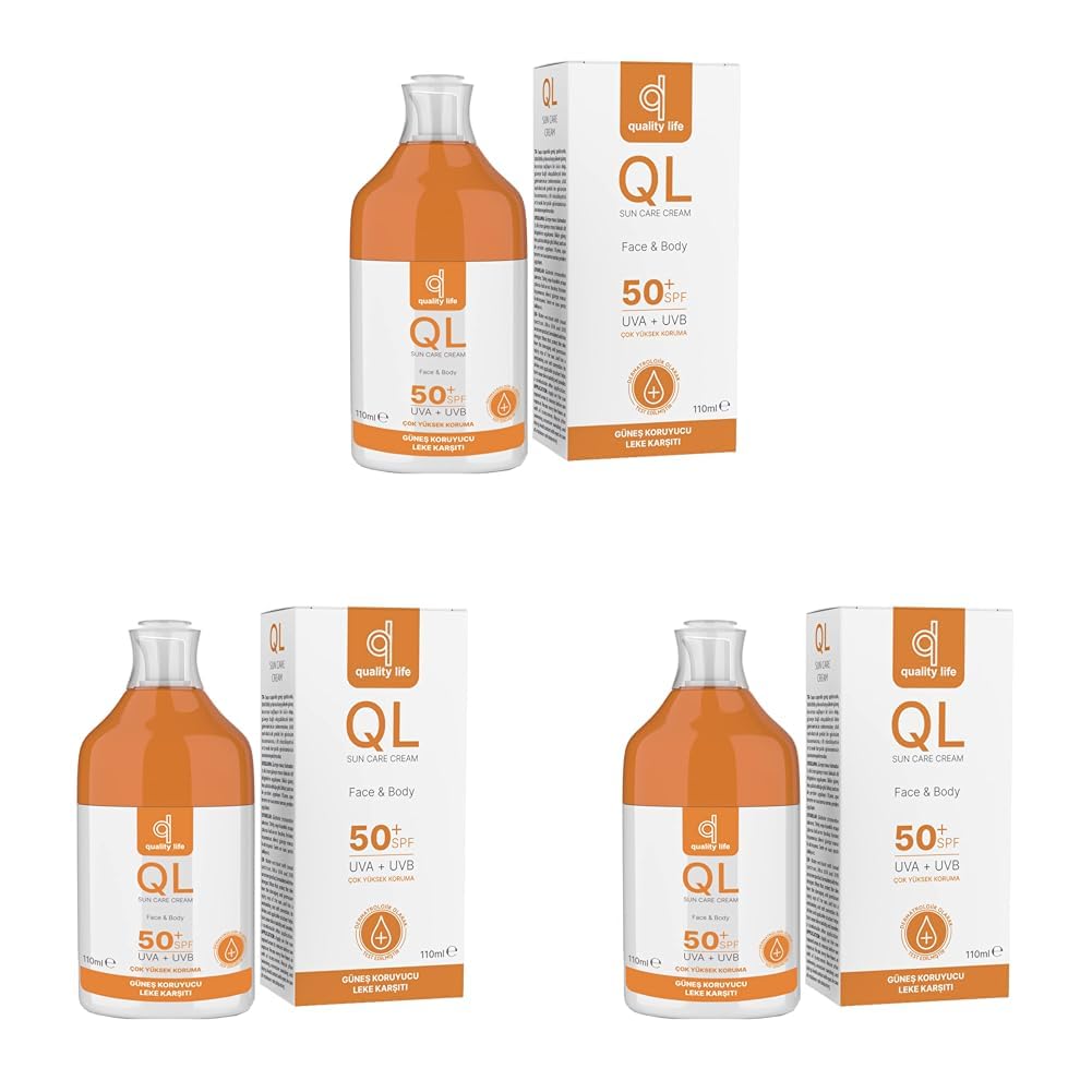 QL Yüz Güneş Kremi 50 + SPF Faktör Leke Karşıtı Çok Yüksek Koruma (1 x 110 Ml) (3 paketi)