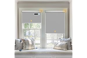 Motorized Blinds with Remote, Blackout Cooling Automatic Shades