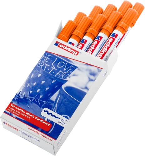 Marqueur peinture Edding 4000 orange : la solution pour écrire lisiblement sur carton et bois