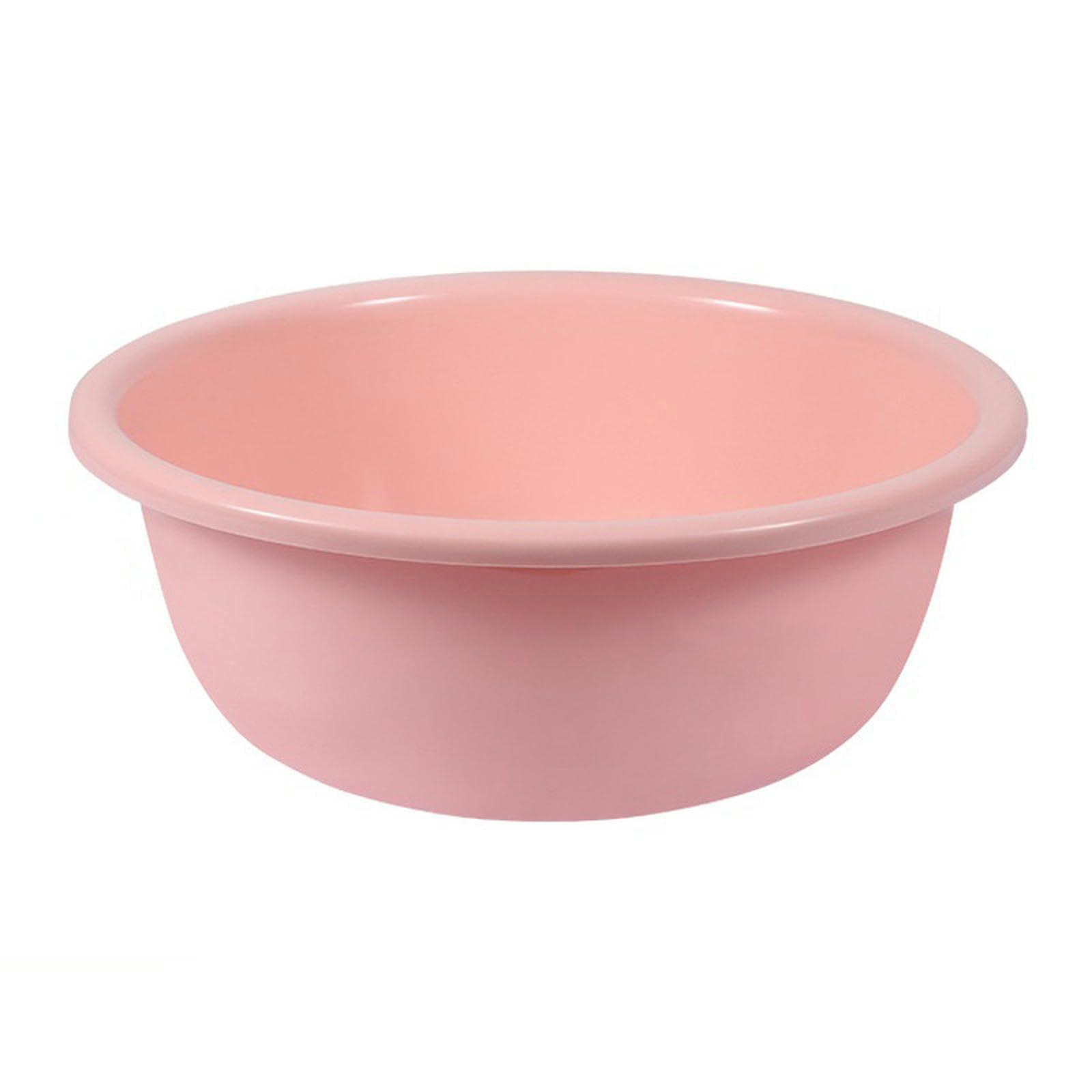 Lot de 2 bassins à pieds épais simples et confortables pour la maison - Couleur unie ronde - Rose - Grande taille