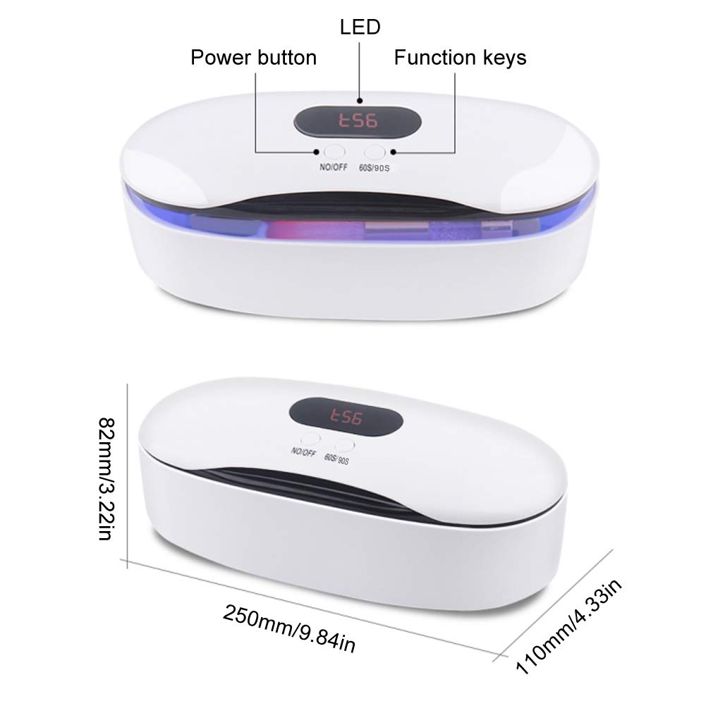 UV Sterilisator für Instrumente, UV Desinfektionsbox LED UV Desinfektion Gerät Desinfektionsgerät für Maniküre Werkzeuge, für Nagelstudio Tattoo Friseursalon (USB-Kabel)