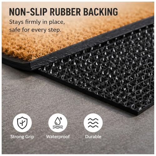 Tapis de porte surdimensionné antidérapant pour sécuriser l'entrée extérieure - 8