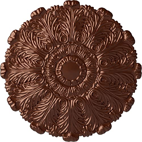 Image of Ekena Millwork CM31DUCPS - 31 inchOD x 1 1 /2 inchP Durham Ceiling Medallion (Fits Canopies up to 4 1 /4 inch) - Ceiling Medallion, Copper Penny