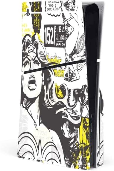 Skinit Decal Gaming Skin Compatible with PS5 Slim Disk Console - Officially Licensed DC Comics Wonder Woman Ready to Fight Design