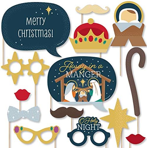 Amazon.com: Big Dot of Happiness Holy Nativity - Manger Scene Religious ...