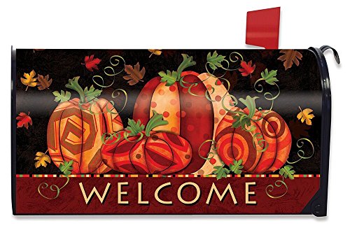 Fall Festival Pumpkin Magnetic Mailbox Cover Welcome Primitive Standard