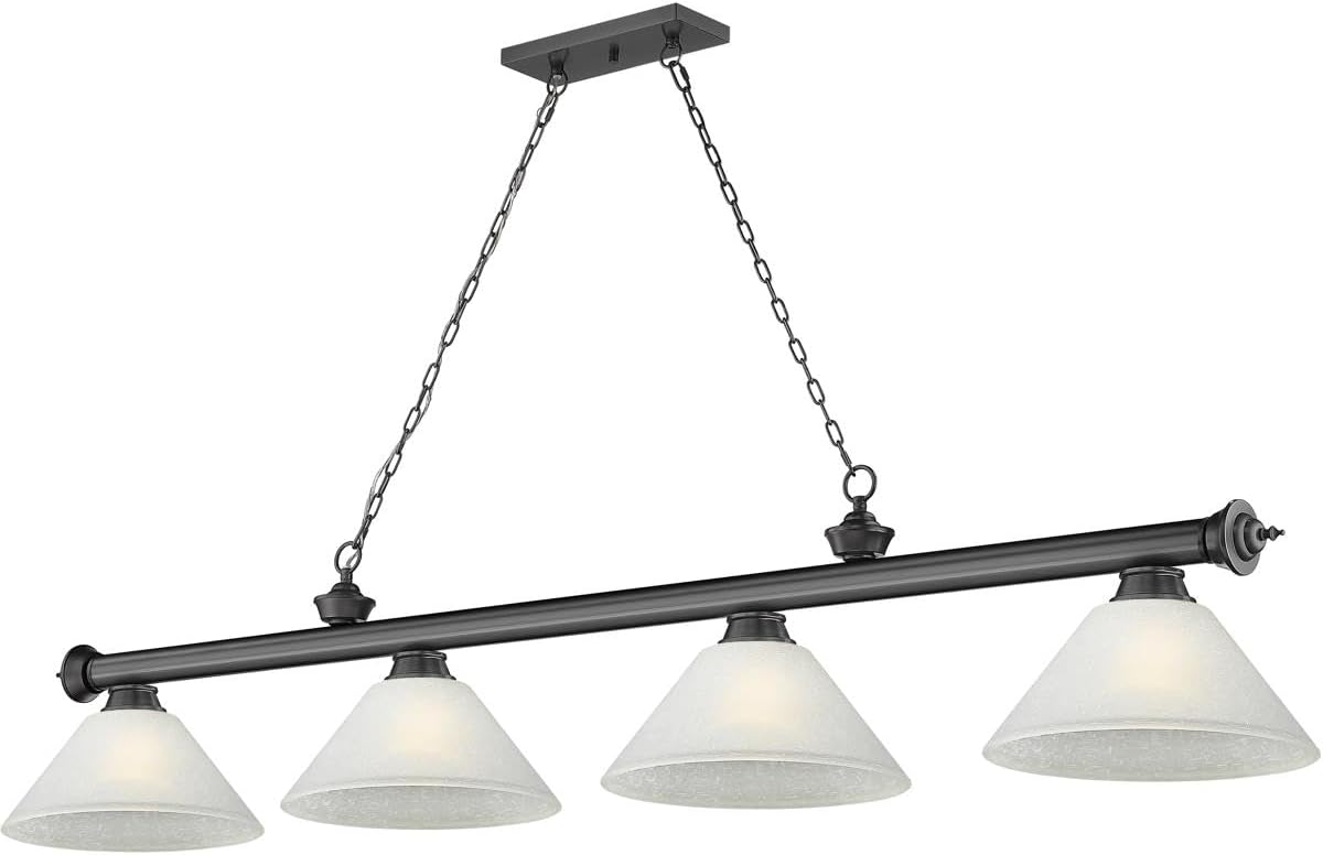 Z-Lite 2306-4BP-AWL14 Cordon Billiard Pendant, 4-Light 240 Total Watts, Bronze Plated