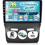 NHOPEEW Autoradio 4 +128G Android pour Citroen C4/DS4 2012-2018 avec Carplay sans Fil et Android Auto - Écran incell 10 Pouces Prise en Charge WiFi GPS Commandes au Volant + Caméra de recul, Canbus