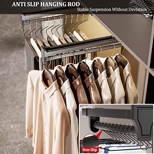 Porte-pantalons extractible pour dressing en acier robuste et aluminium