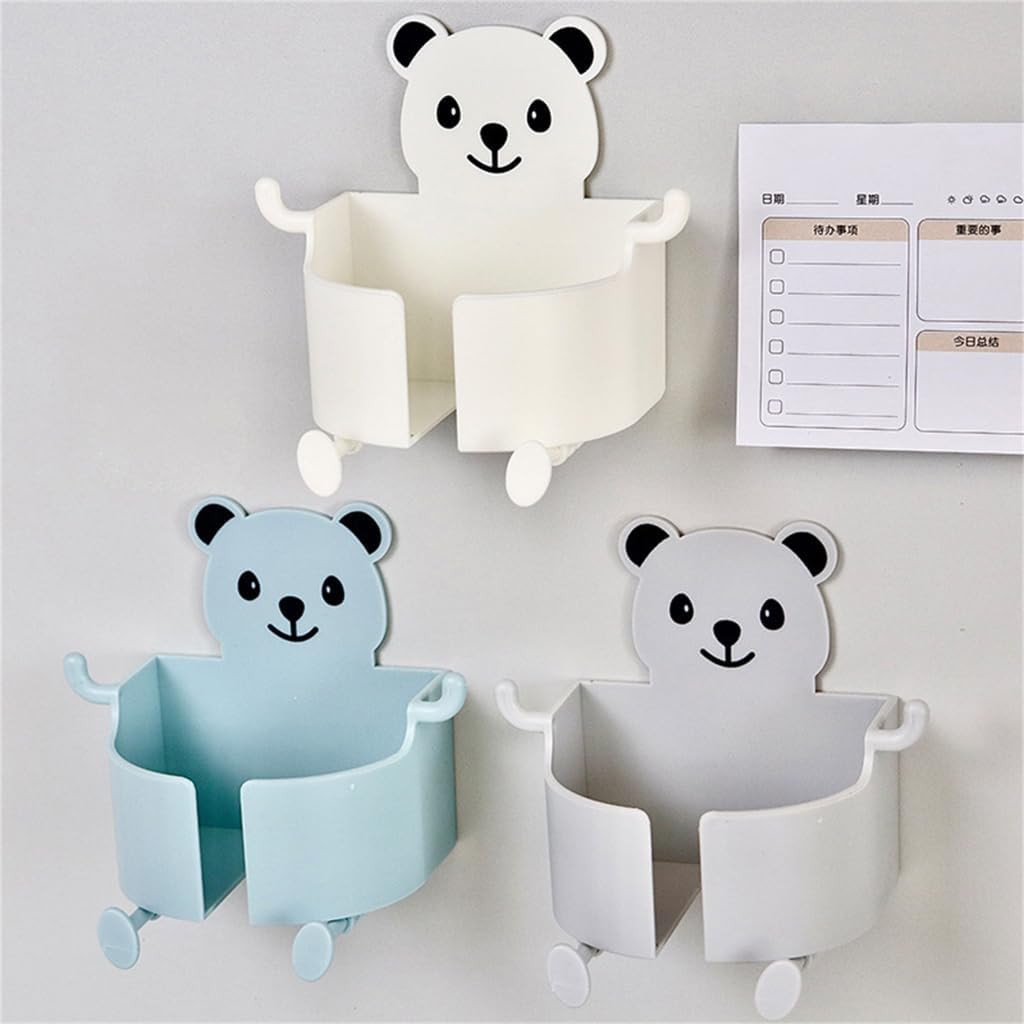 Wall Mounted Phone Holder Mobile Phone Charging Stand Self-Adhesive Remote Control Storage Rack Cellphones Organizer image 3