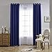 NICETOWN Blackout Curtains and Drapes for Living Room - Extra Long Room Darkening Thermal Insulated Solid Window Blackout Draperies (Navy Blue, 1 Pair, 52 x 95-Inch)