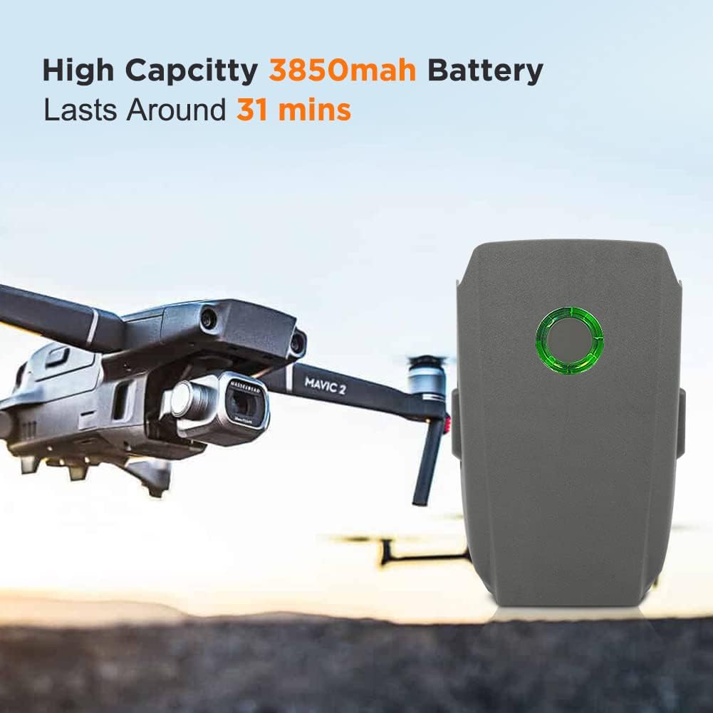 Battery for DJI Mavic 2, Mavic 2 Pro, Mavic 2 Zoom, 31 Mins Max Flight Time 3850mAh 15.4V Intelligent Flight Batteries Replacement Parts