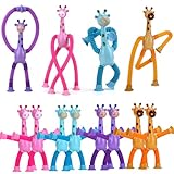12Pack Telescopic Suction Cup Giraffe Toy, Pop Tubes Toddler Travel Toys, Educational Fidget Toys for Anxiety Kids for 3 4 5 6 7 8 9 Year Old Boys Girls