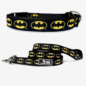 TDIT X ?DC Batman Dog Collar and Batman Dog Leash Combo (Size X-Large - 18 inch to 26 inch)